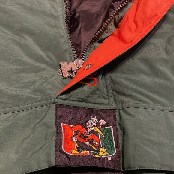 Vintage Miami Hurricanes Hooded Starter Jacket 1/2 Zip NCAA "THE U" Size XL - Picture 4 of 15